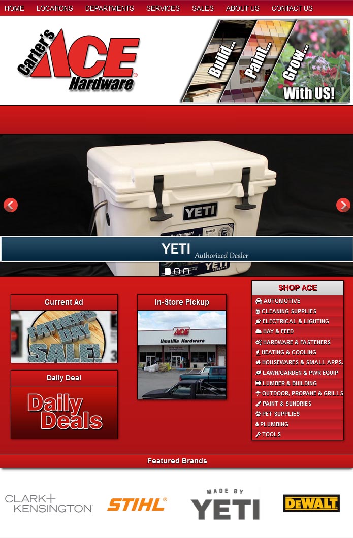 Website for Carter's Ace Hardware